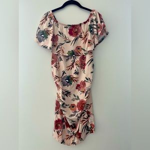 Off the shoulder floral maternity dress